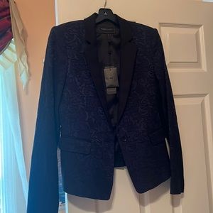 Brand new navy and black lace tuxedo blazer size M
